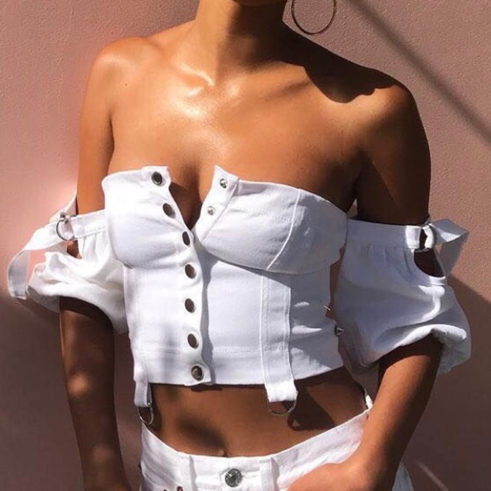 For Love & Lemons Monika Button Top